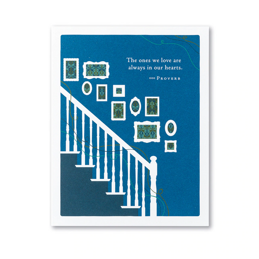 Positively Green Greeting Card - Sympathy - The Ones We Love Are Always In Our Hearts - Mellow Monkey