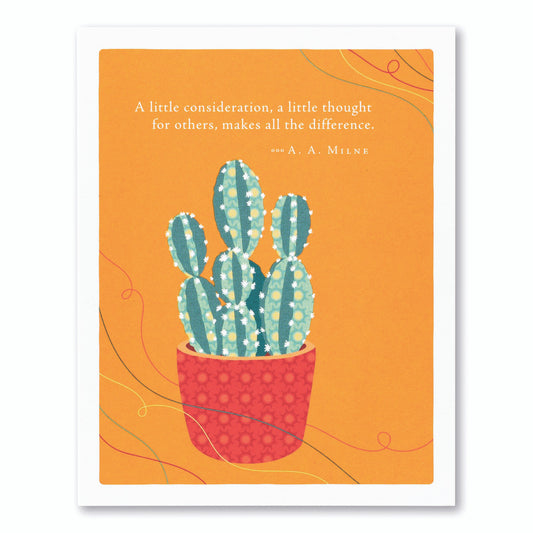 A Little Consideration, A Little Thought For Others, Makes All The Difference -A. A. Milne - Thank You Greeting Card - Mellow Monkey