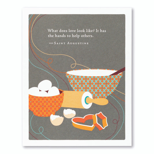 What Does Love Look Like? It Has The Hands To Help Others -Saint Augustine - Thank You Greeting Card - Mellow Monkey