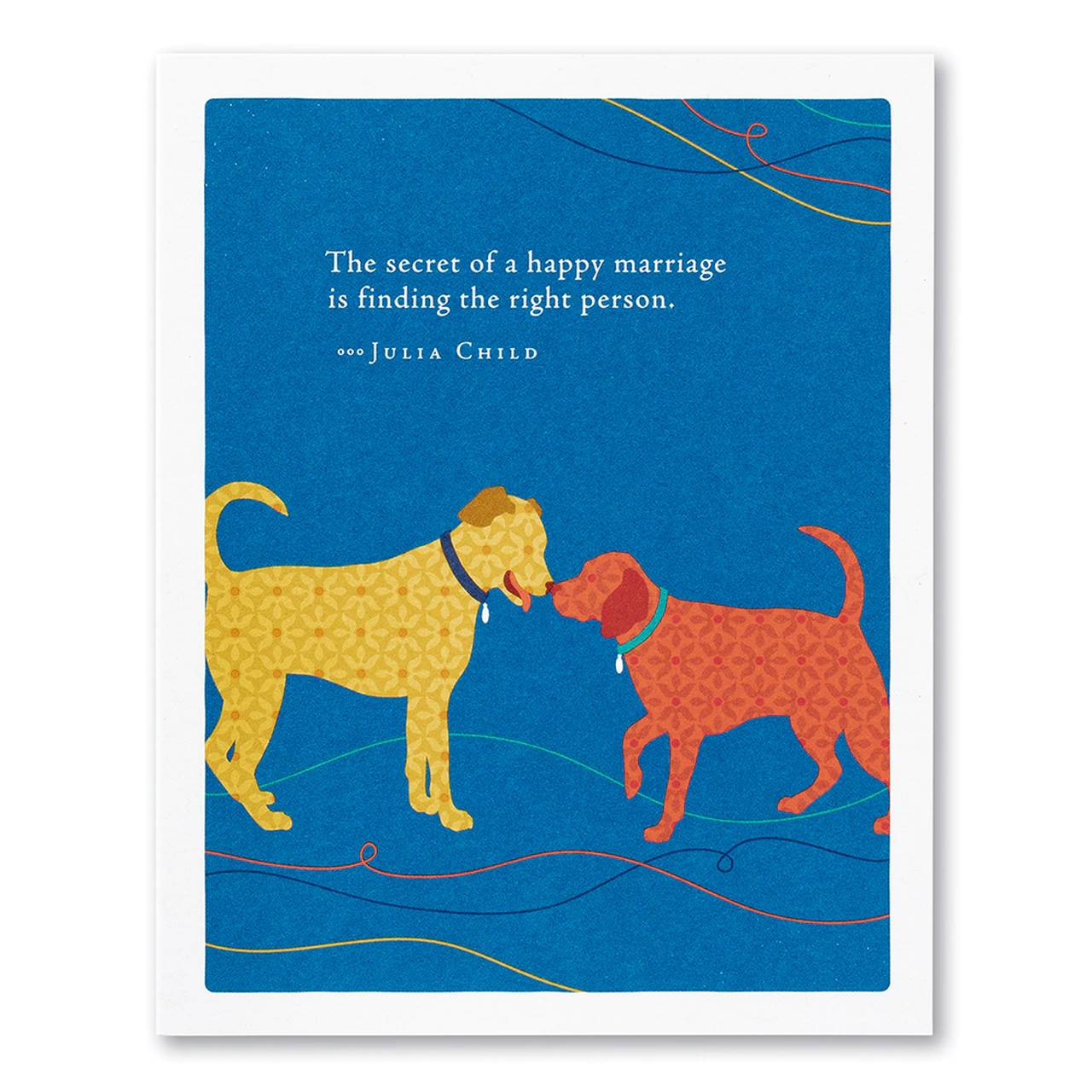 Positively Green Greeting Card - Wedding - “The secret of a happy marriage is finding the right person.” —Julia Child - Mellow Monkey