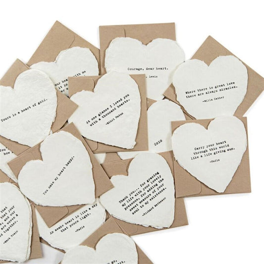Deckled Edge Heart Shaped Notecards with Envelope - - Mellow Monkey
