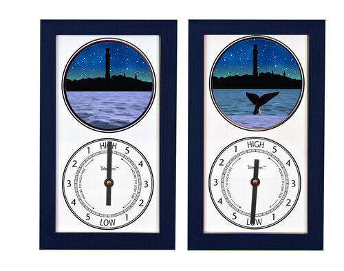 Tidepieces by Alan Winick - Provincetown Cape Cod Massachusetts Whale Tail - Tide Clock NAVY - Mellow Monkey