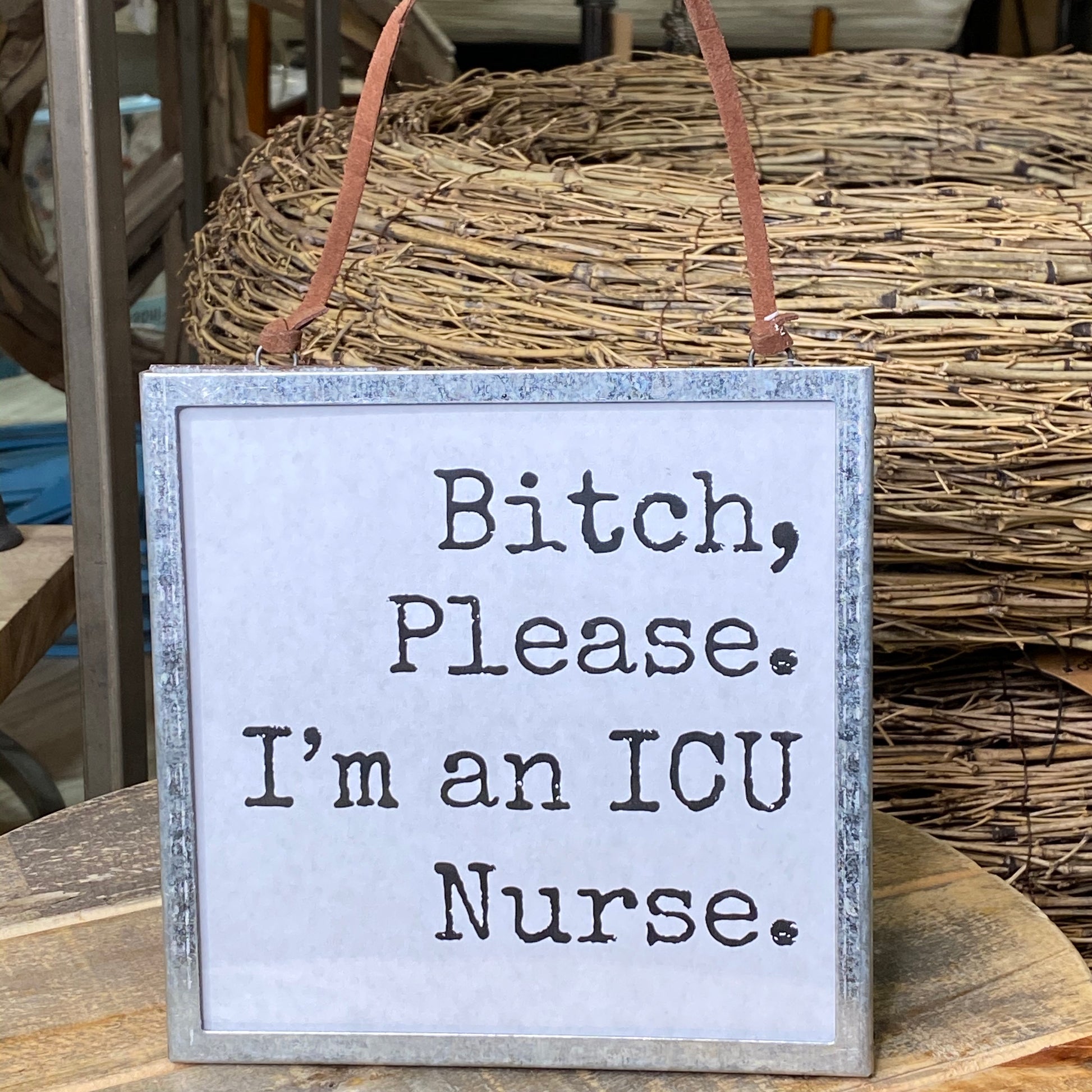 Bitch, Please. I'm An ICU Nurse - Zinc Metal and Glass Frame - Mellow Monkey
