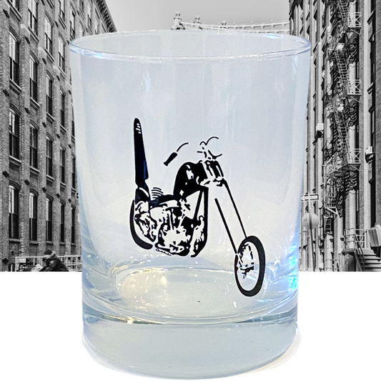 Vintage Chopper - Double Old Fashioned Rocks Glass - 13-1/2-oz - Mellow Monkey