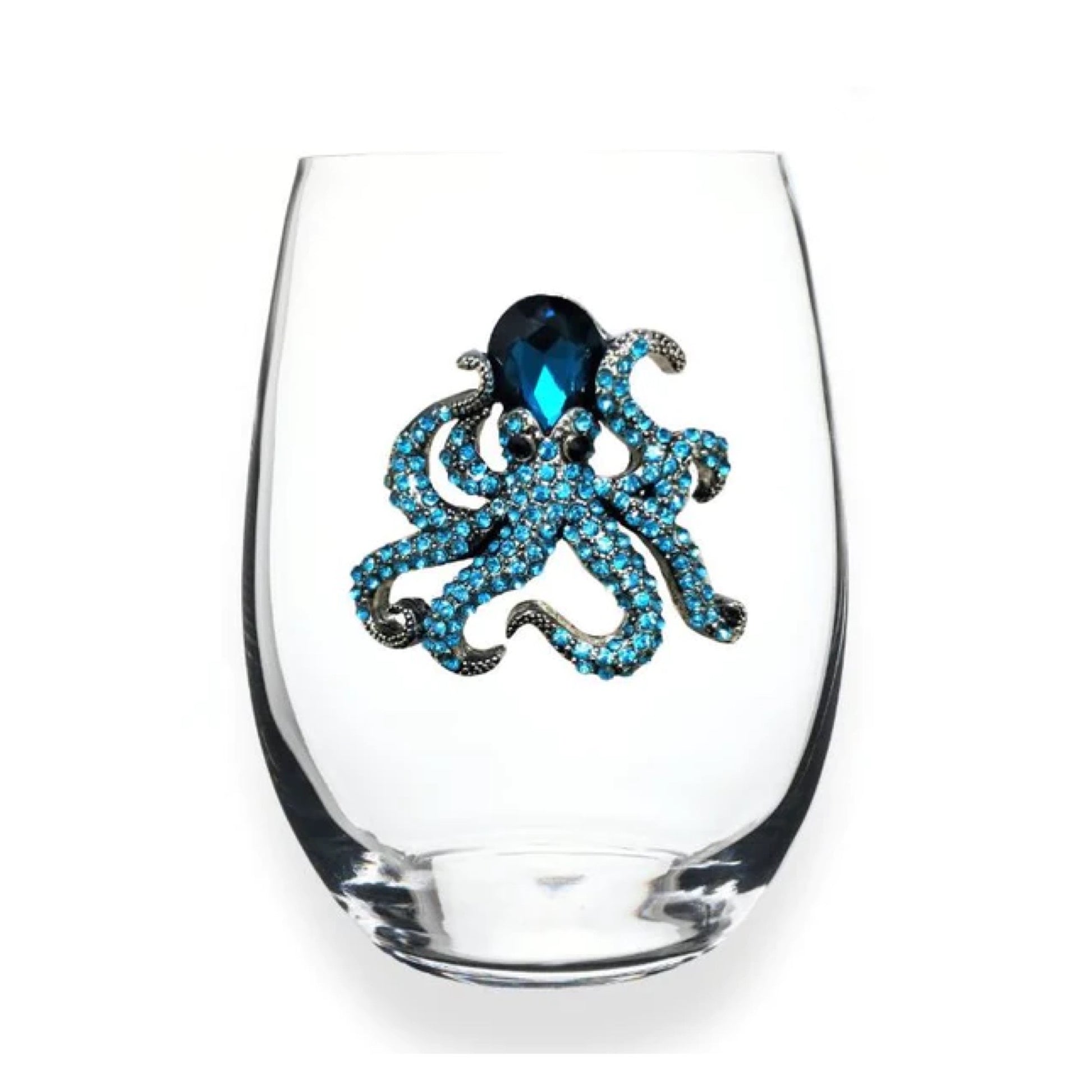 Octopus Jeweled Stemless Wine Glass - Mellow Monkey