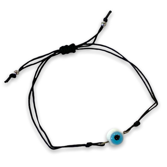 Murano Glass Evil Eye Bracelet - White - Mellow Monkey