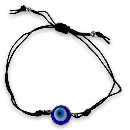 Murano Glass Evil Eye Bracelet - Blue - Mellow Monkey
