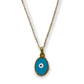 Oval Evil Eye Necklace - Turquoise - Mellow Monkey
