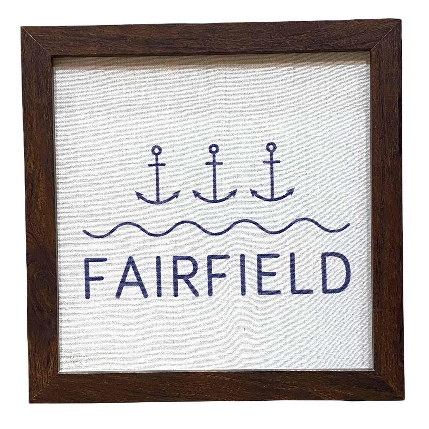 Fairfield Anchor - Framed Printed Linen Print - 9-in - Mellow Monkey