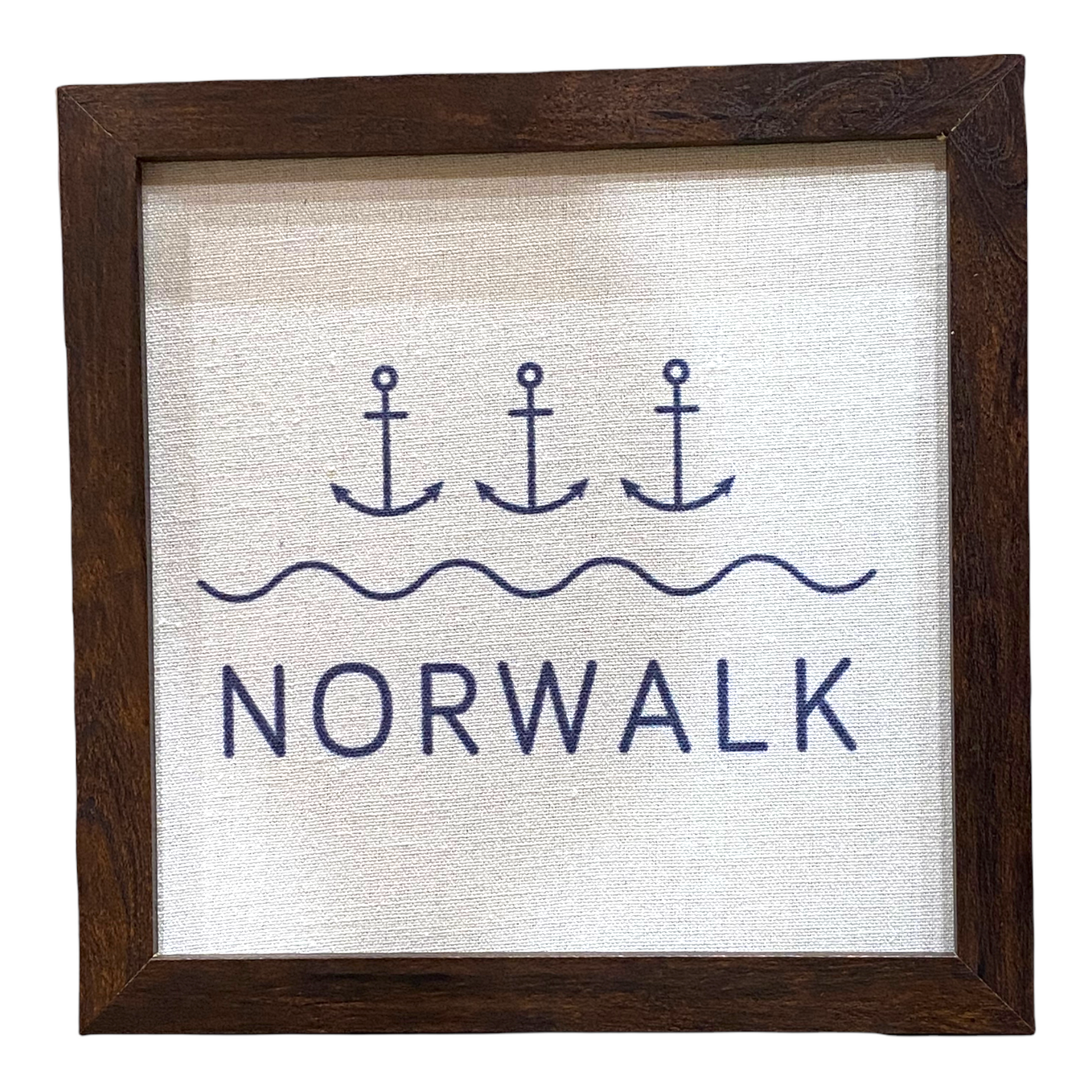 Norwalk Anchor - Framed Printed Linen Print - 9-in - Mellow Monkey