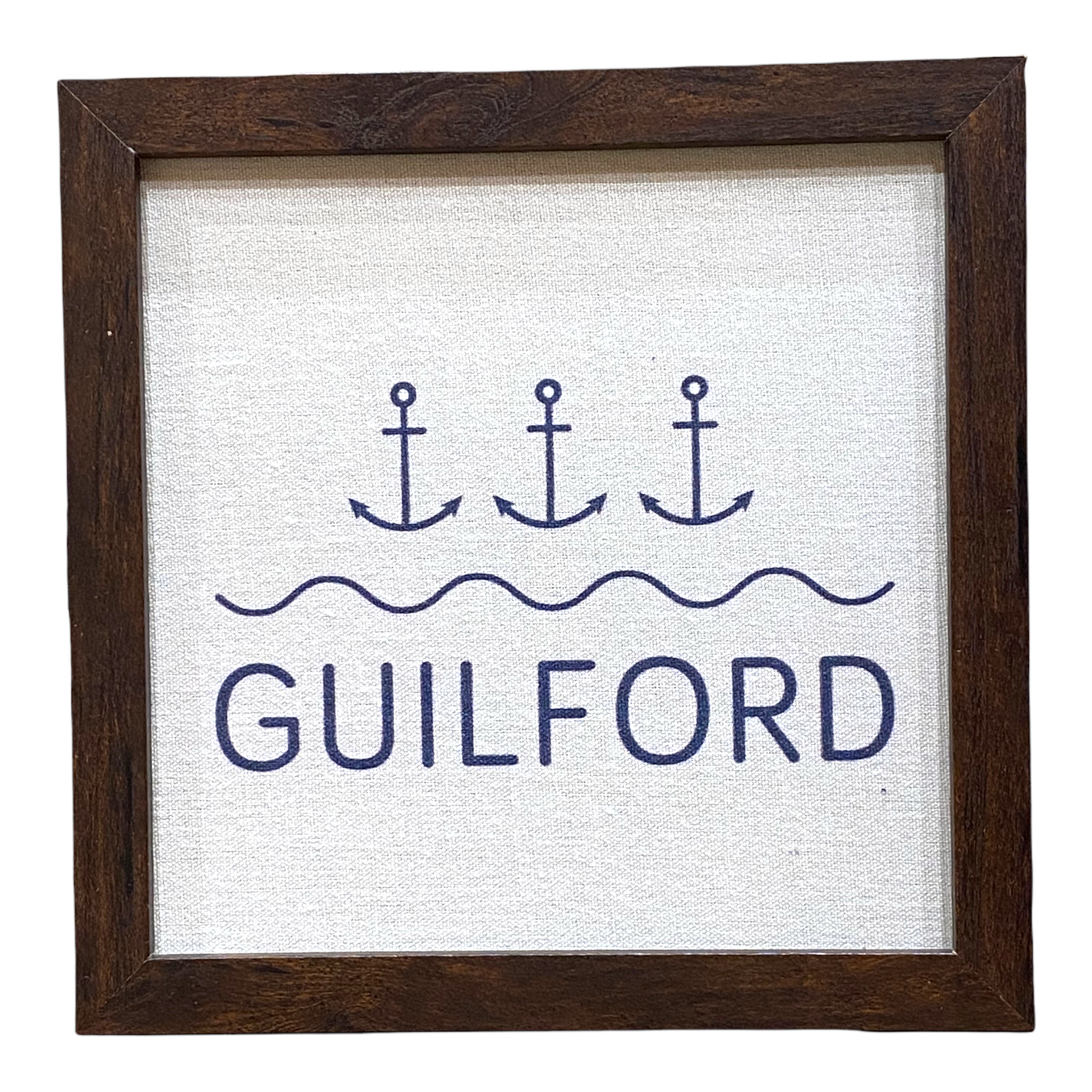 Guilford Anchor - Framed Printed Linen Print - 9-in - Mellow Monkey