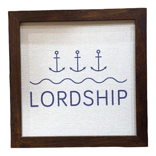 Lordship Anchor - Framed Printed Linen Print - 9-in - Mellow Monkey