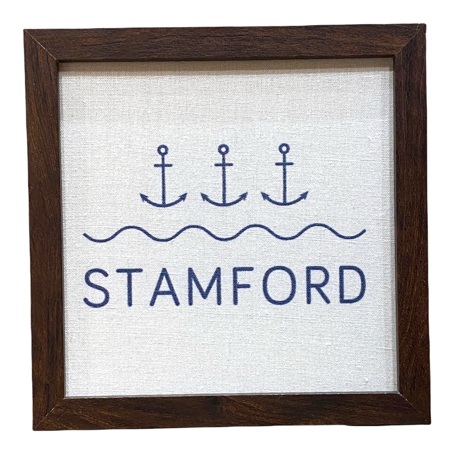 Stamford Anchor - Framed Printed Linen Print - 9-in - Mellow Monkey