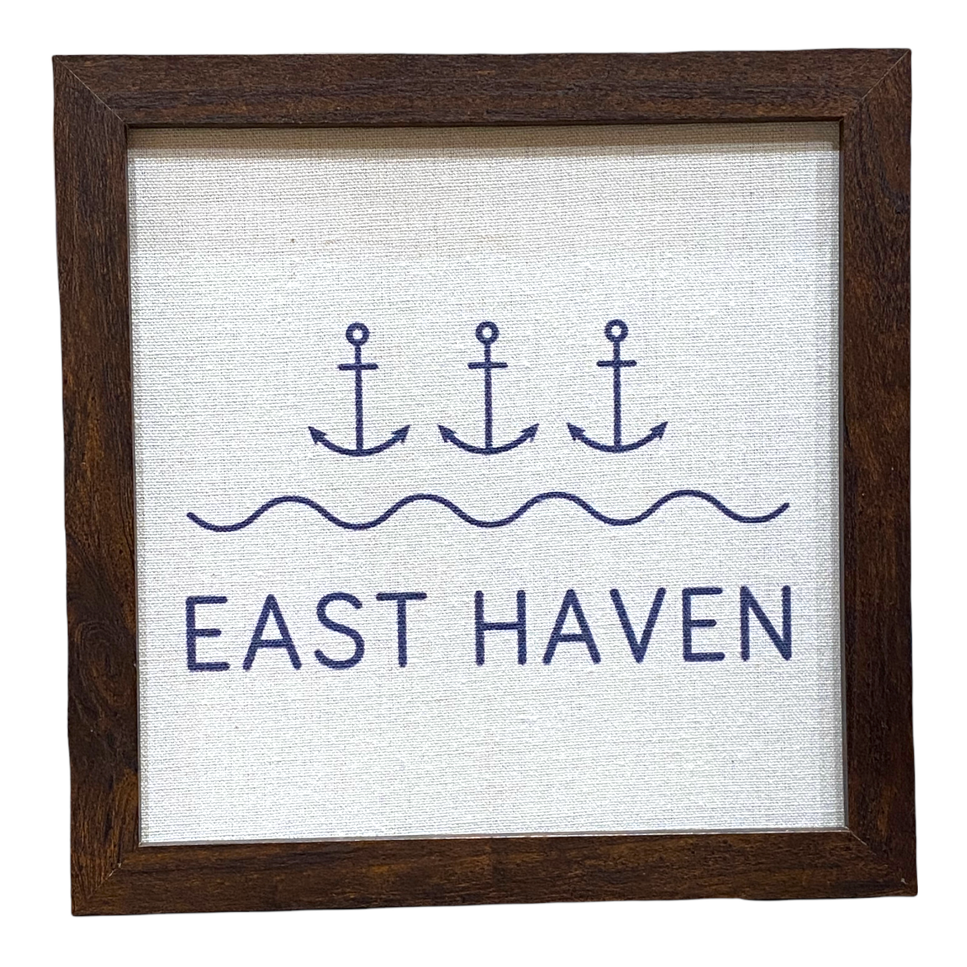 East Haven Anchor - Framed Printed Linen Print - 9-in - Mellow Monkey