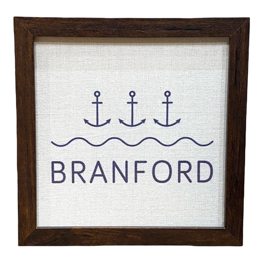 Branford Anchor - Framed Printed Linen Print - 9-in - Mellow Monkey