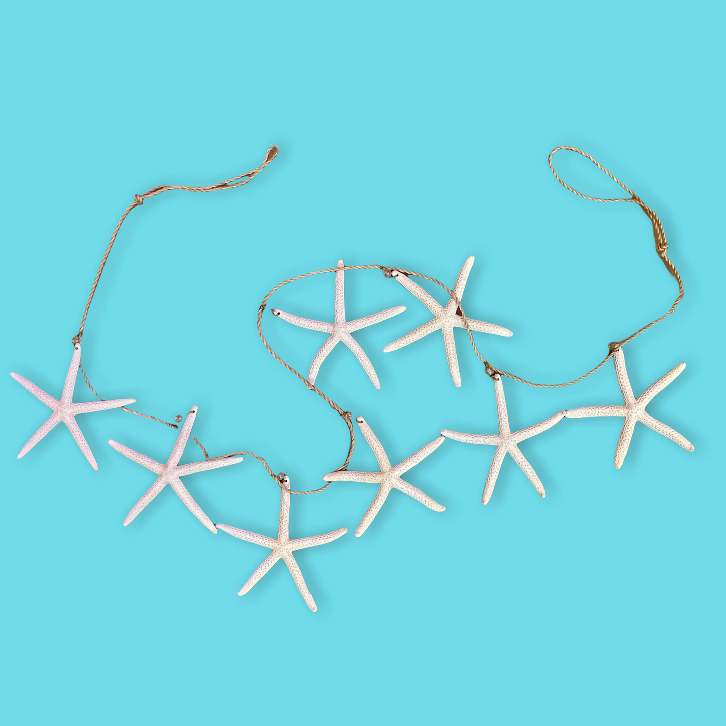 Starfish Sea Star Garland with Beads - 48-in - Mellow Monkey