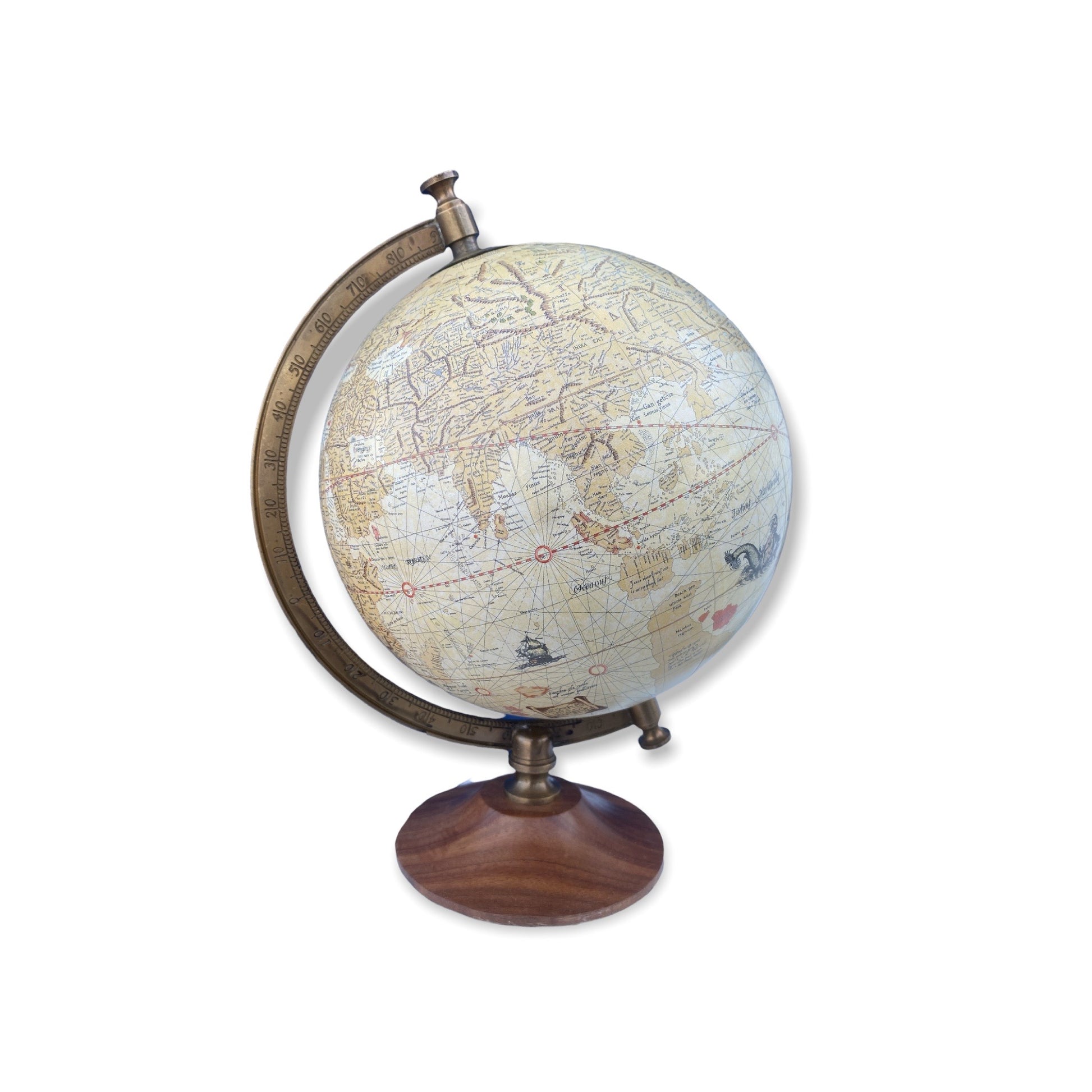 Decorative Vintage Globe - Wood and Metal  - 10-in - Mellow Monkey