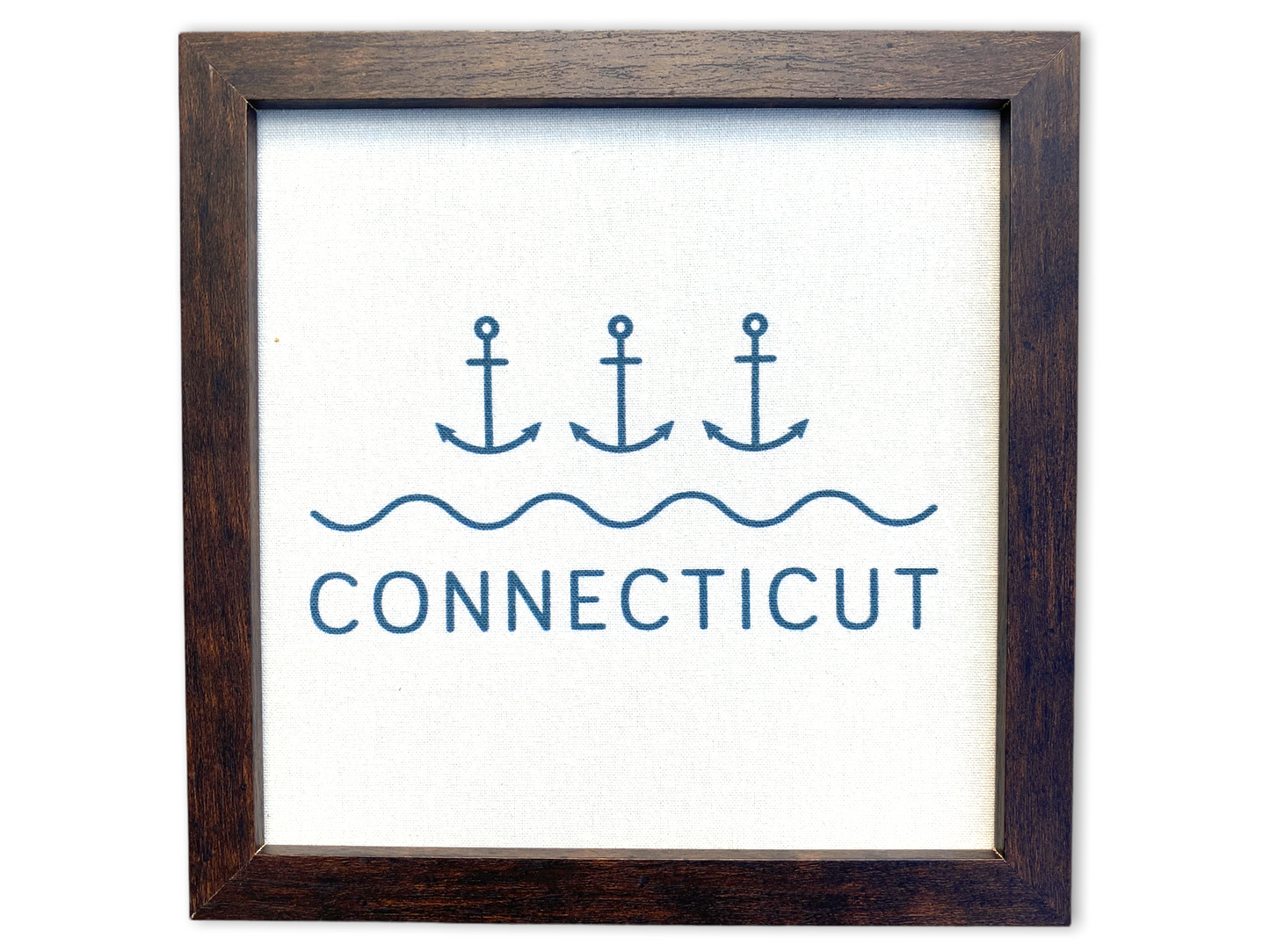 Connecticut Anchor - Framed Printed Linen Print - 9-in - Mellow Monkey