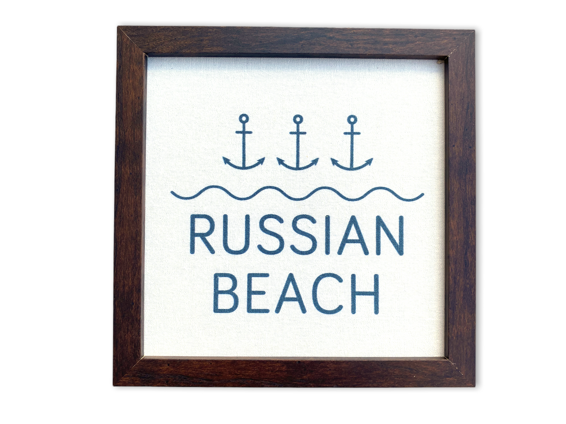 Russian Beach - Anchor - Framed Printed Linen Print - 9-in - Mellow Monkey