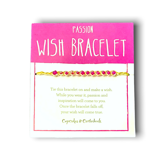 Passion - Make a Wish Adjustable Wish Bracelet on Gift Card Unit - Lafite Grass/Glass Beads - Mellow Monkey