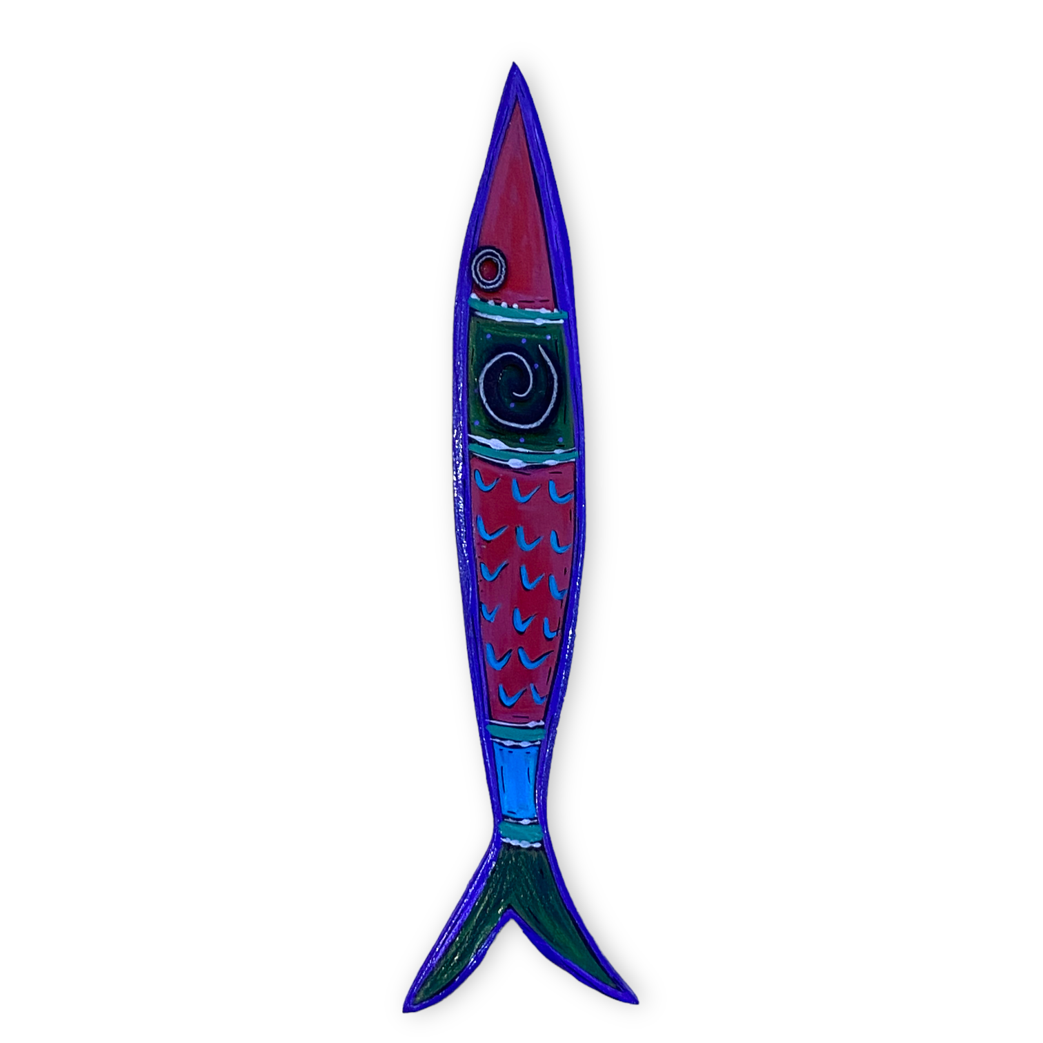 Hand Painted Skinny Fish - 15-in - Mellow Monkey