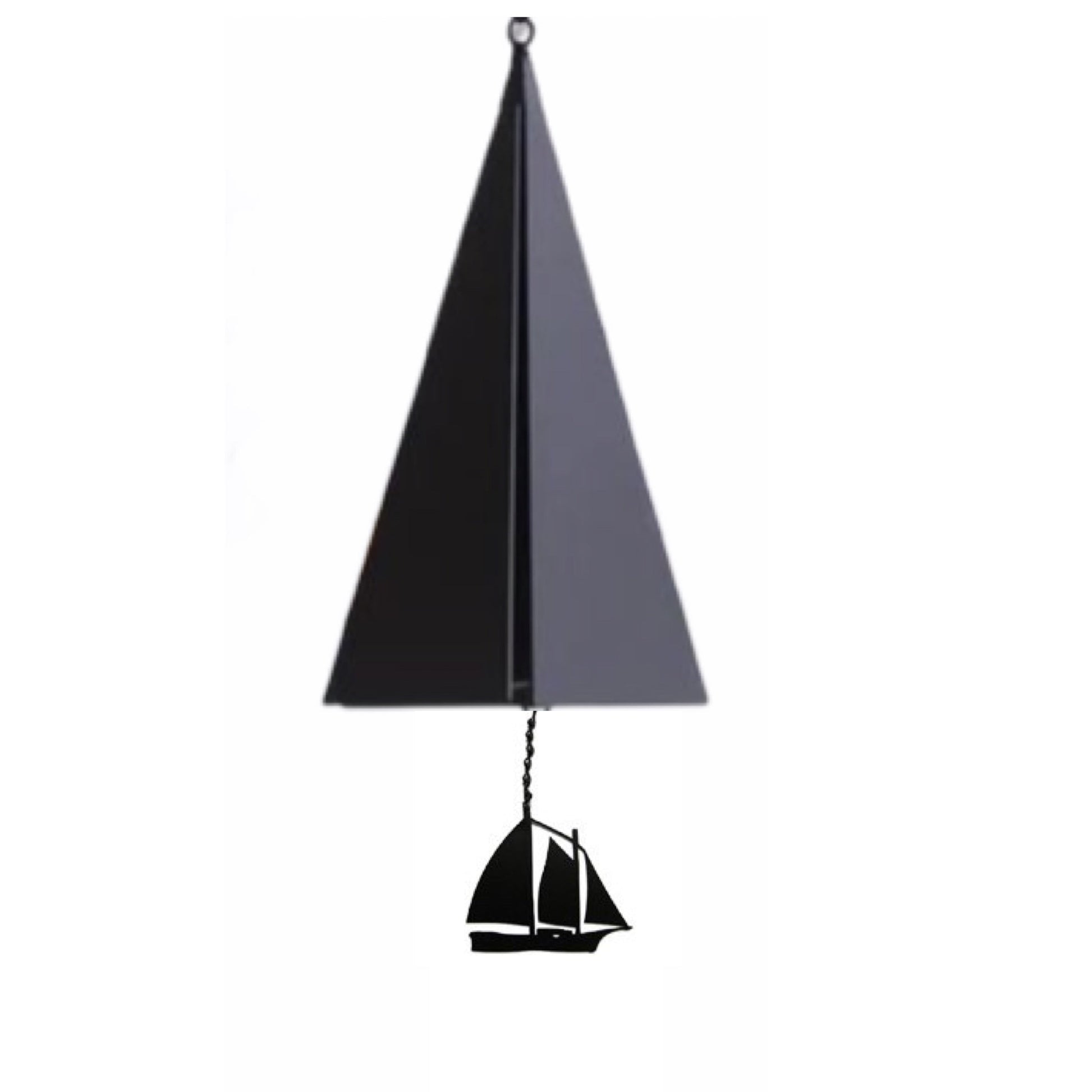 North Country Bells Newport Wind Bell with Black Sailboat Windcatcher - 13-1/2-in - Mellow Monkey