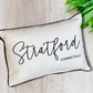 Stratford Connecticut Throw Pillow with Pinot Script - 19-in - Mellow Monkey