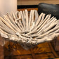 Coastal Decorative Driftwood Bowl - White Wash - 11-in - Mellow Monkey