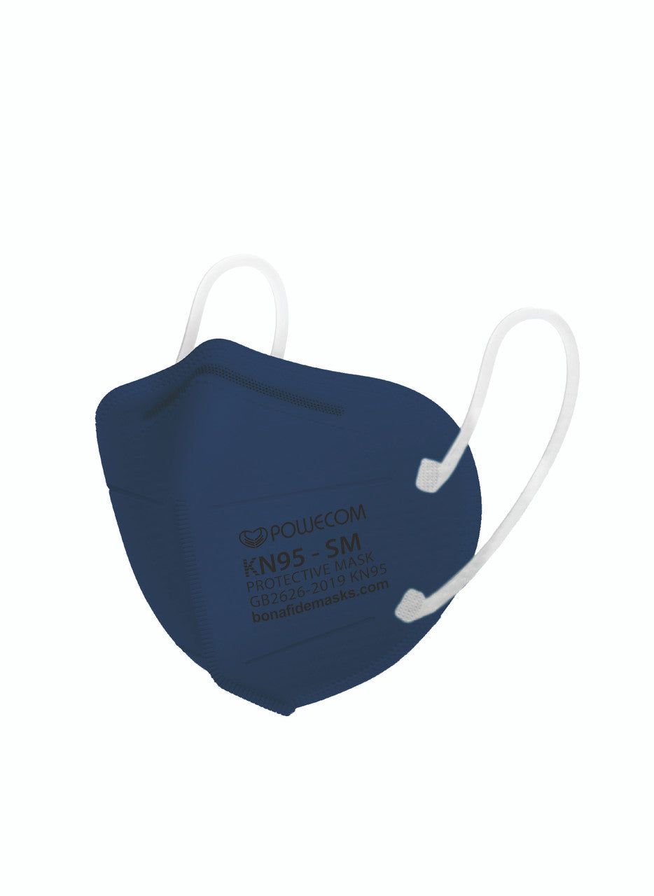 KN95 Child / Small Sized Respirator Face Mask - Blue Denim - 10 Pack - Mellow Monkey