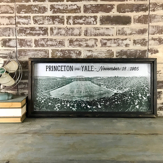 Princeton vs Yale 1905 At Yale Field New Haven - Reproduction Photo in Framed Shadowbox 35-in - Mellow Monkey