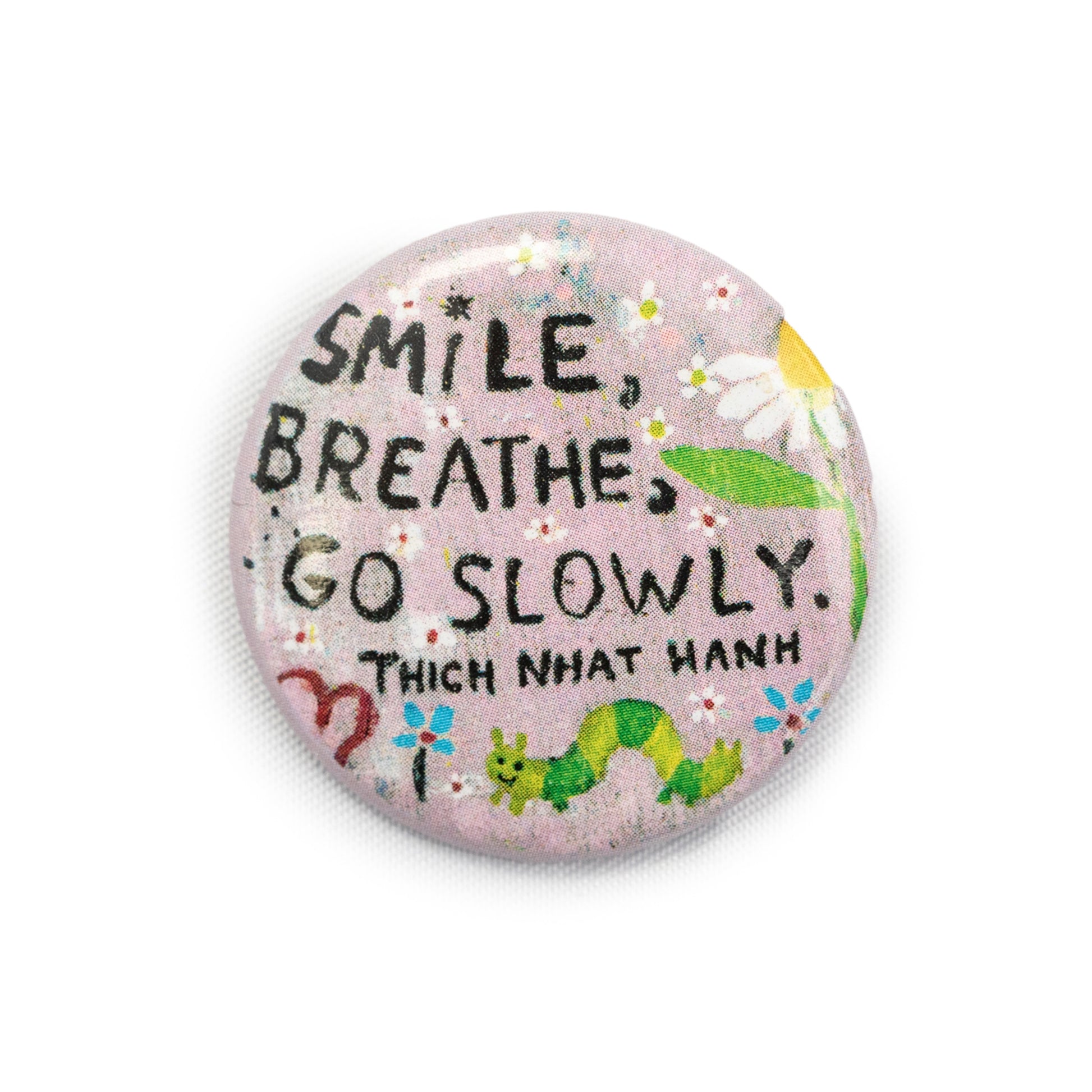 Sugarboo Inspirational Pin Back Button - 1-1/4-in - Mellow Monkey