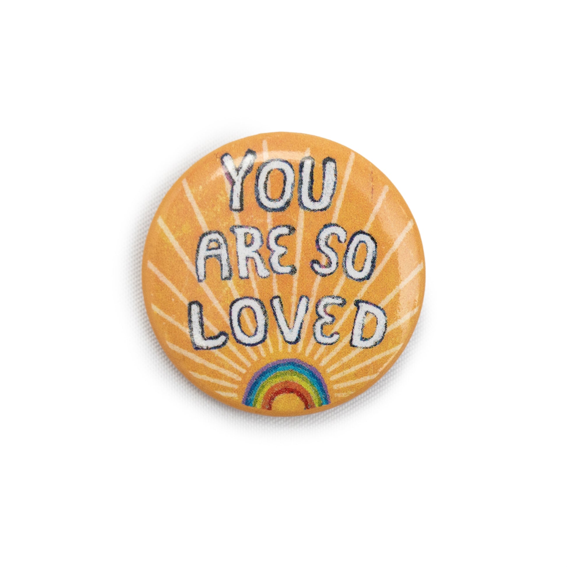 Sugarboo Inspirational Pin Back Button - 1-1/4-in - Mellow Monkey