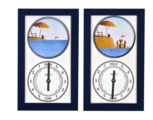 Tidepieces - Beach & Sand Castle Tide Clock with Custom Name Drop - NAVY - Mellow Monkey