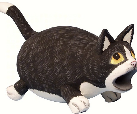 Full Black & White Cat Gord-O Hanging Bird House - Mellow Monkey