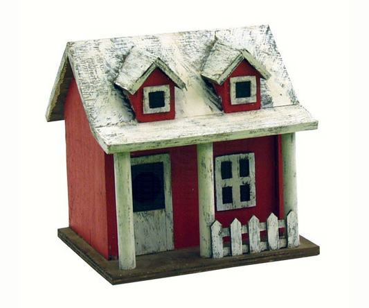 Picket Fence Cottage Bird House - 8-in - Mellow Monkey