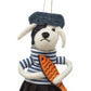 Wool Felt Sailor Dog Ornament - 5-1/2"H - Mellow Monkey