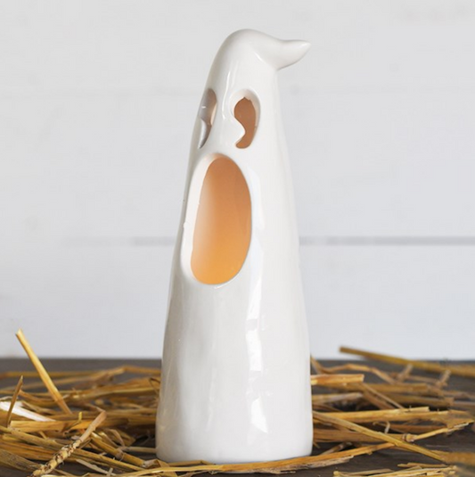 Ghost Tea Light Holder - 6.5-in - Mellow Monkey