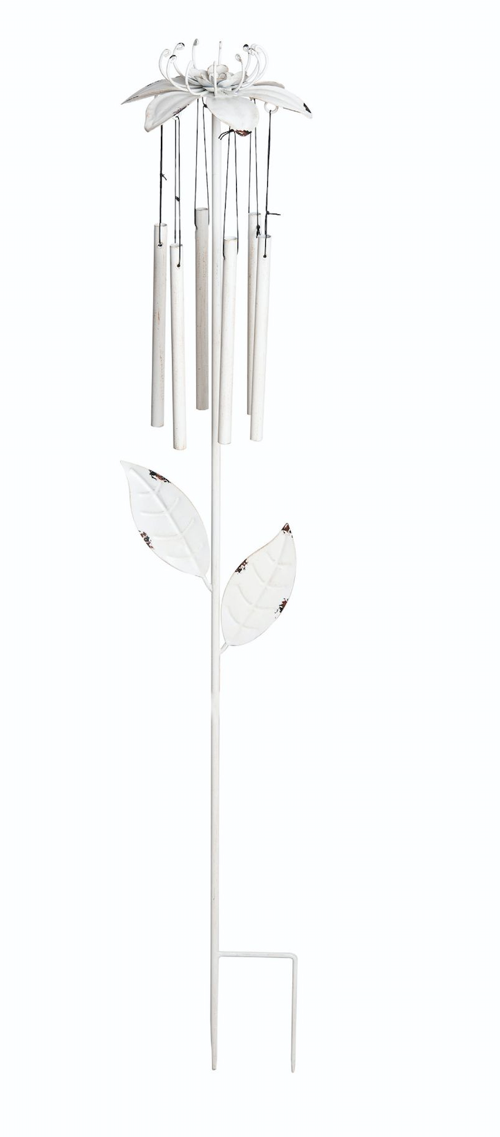 Metal Floral Chime Yard Stake - Lily - 41.75-in - Mellow Monkey