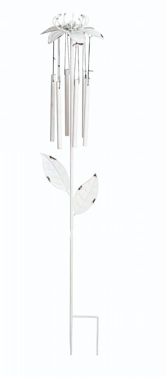 Metal Floral Chime Yard Stake - Lily - 41.75-in - Mellow Monkey