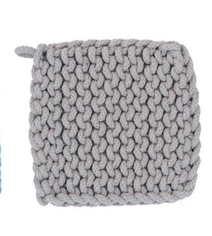 Crocheted Pot Holder - Thick Cotton - 8-in Square - Mellow Monkey