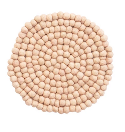 Handmade Wool Felt Ball Trivet - 4 Colors - 7.5-in - Mellow Monkey