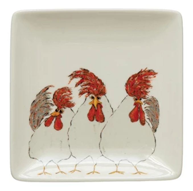 Chicken Stoneware Plate - 4 Styles - 5-in - Mellow Monkey