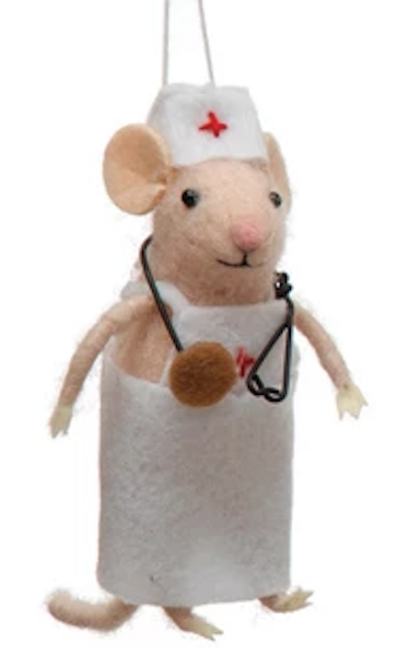 Felt Medical Professional Mouse Ornament - 4 Styles - Mellow Monkey