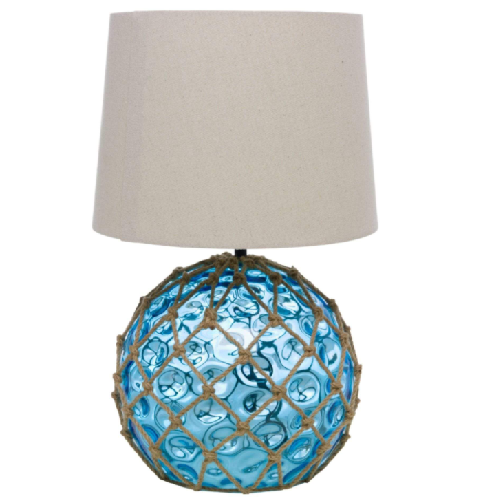 Large Glass Buoy Table Lamp - Blue - 20-1/4-in. - Mellow Monkey
