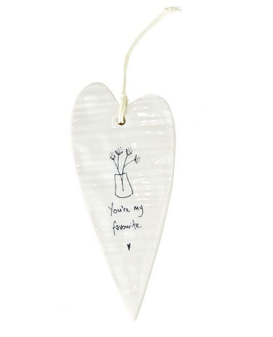 Ceramic Heart Hanging Ornament - Mellow Monkey