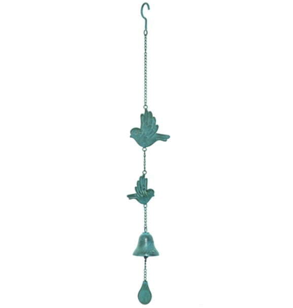 Antiqued Metal Bird Bells - 3 Styles - 35-1/2-in. - Mellow Monkey