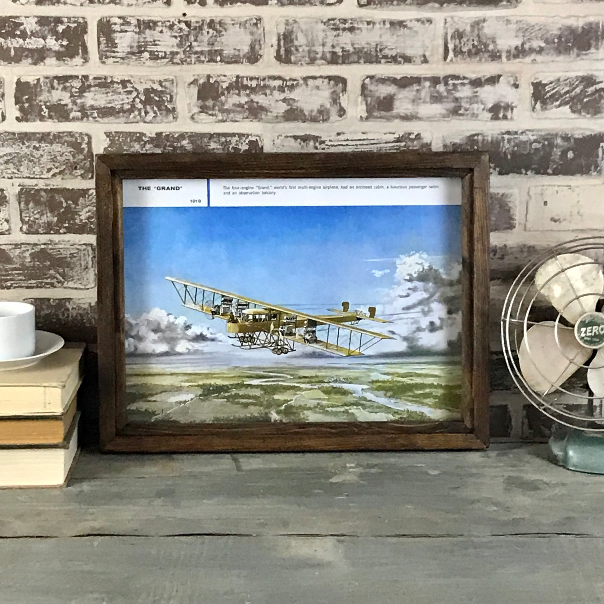 Sikorsky Aircraft Calendar Reproductions - Reclaimed Wood Frame - Black - 18-1/8-in - Mellow Monkey