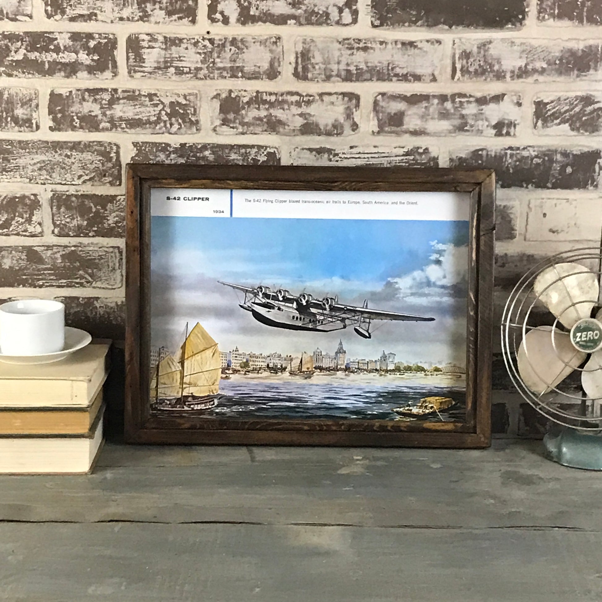 Sikorsky Aircraft Calendar Reproductions - Reclaimed Wood Frame - Black - 18-1/8-in - Mellow Monkey