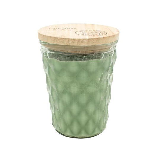 Silver Spruce and Cedar - Swan Creek Timeless Crystal Jar 100% Soy Candle 12-oz - Mellow Monkey