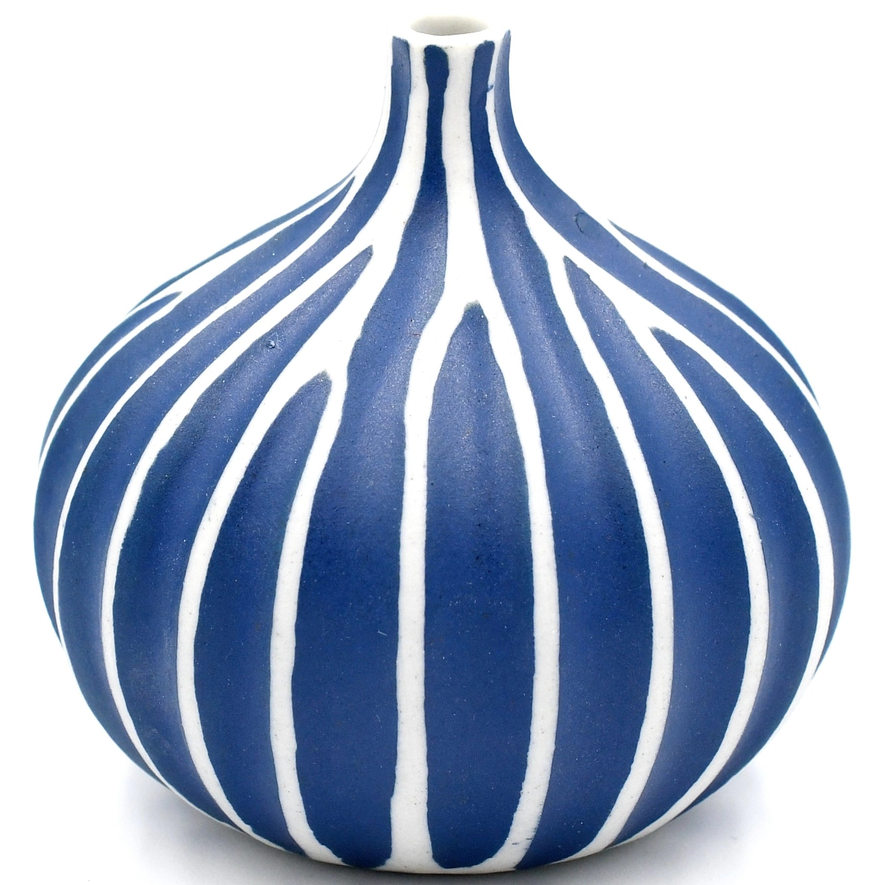 Congo Tiny Porcelain Bud Vase - Navy And White - 2.5" x 2.5" - Mellow Monkey